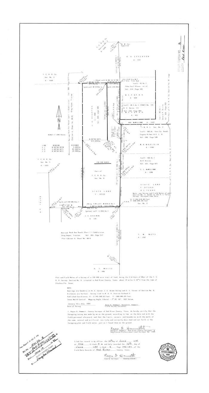 7474, Red River County Rolled Sketch 8, General Map Collection