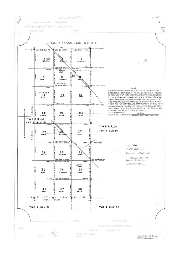 7483, Reeves County Rolled Sketch 14A, General Map Collection