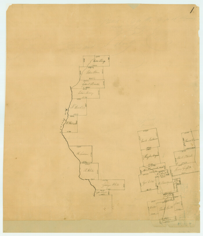 75, [Surveys in Vehlein's Colony along the San Jacinto River and Cedar Bayou], General Map Collection