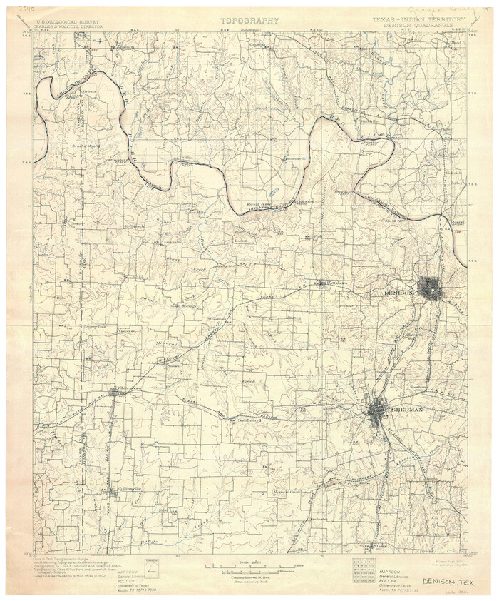 75110, Texas-Indian Territory Denison Quadrangle, General Map Collection
