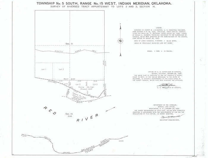 75136, Township No. 5 South Range No. 15 West, Indian Meridian, Oklahoma, General Map Collection