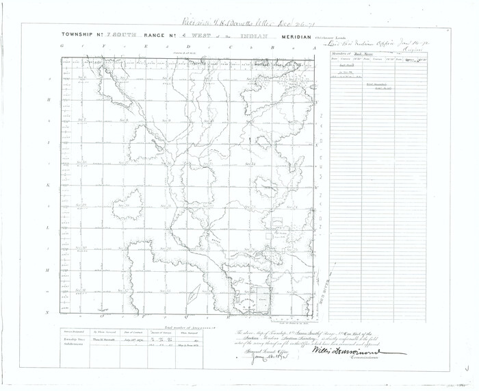 75146, Township No. 7 South Range No. 4 West of the Indian Meridian, Chickasaw Lands, General Map Collection