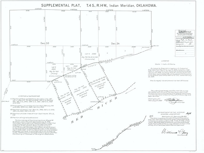 75148, Supplemental Plat, T. 4S., R. 14W., Indian Meridian, Oklahoma, General Map Collection