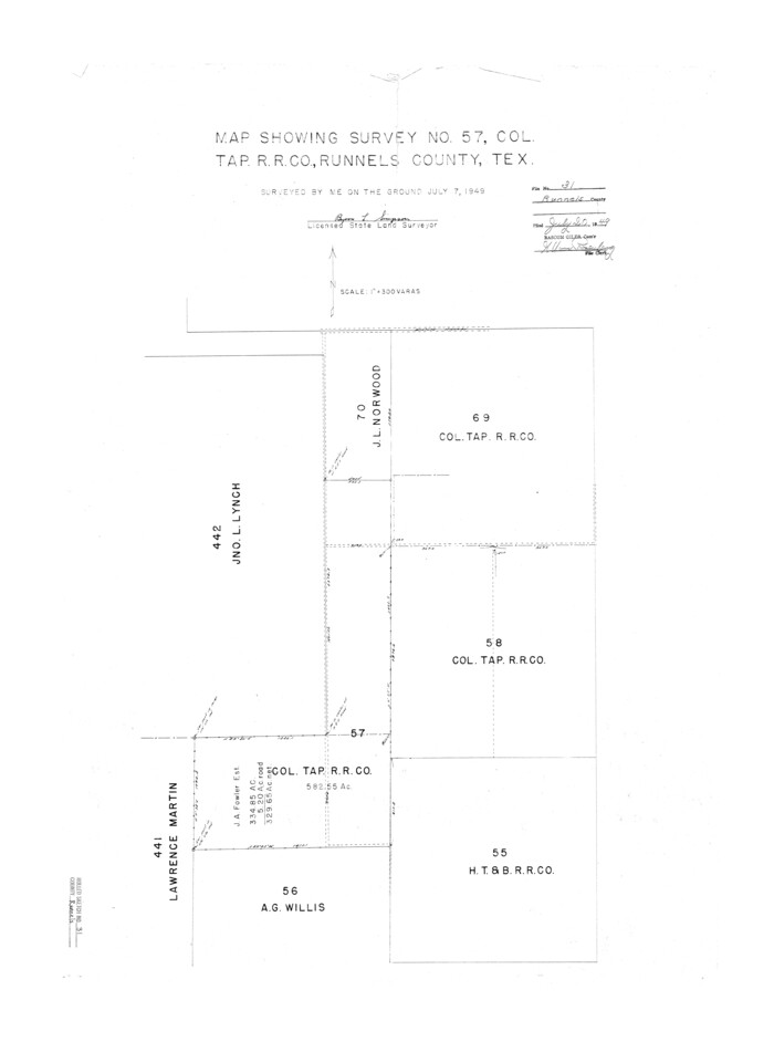 7519, Runnels County Rolled Sketch 31, General Map Collection