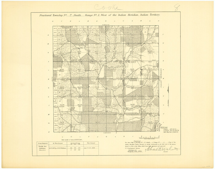 75197, Fractional Township No. 7 South Range No. 1 West of the Indian Meridian, Indian Territory, General Map Collection