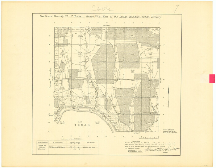 75199, Fractional Township No. 7 South Range No. 1 East of the Indian Meridian, Indian Territory, General Map Collection