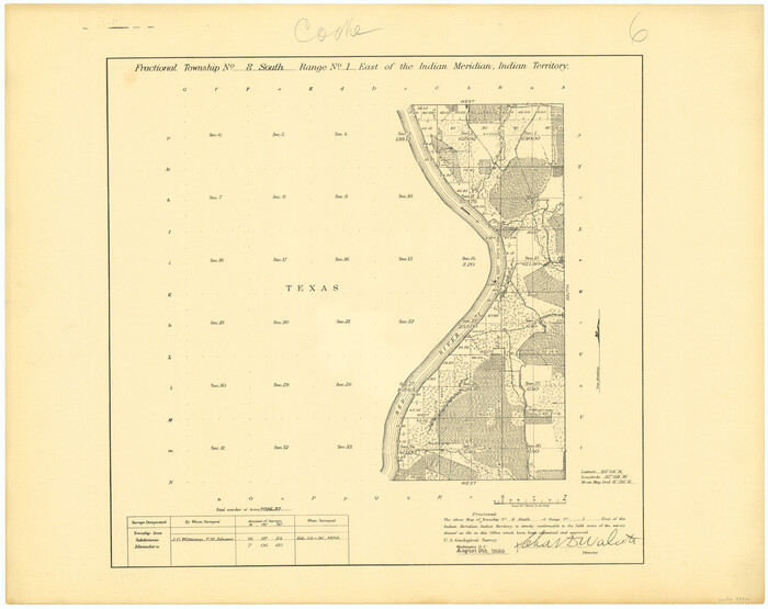 75200, Fractional Township No. 8 South Range No. 1 East of the Indian Meridian, Indian Territory, General Map Collection