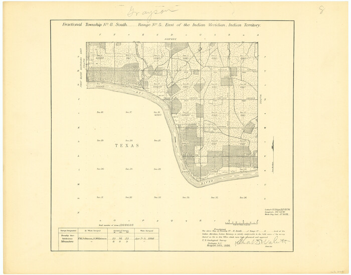 75209, Fractional Township No. 8 South Range No. 5 East of the Indian Meridian, Indian Territory, General Map Collection
