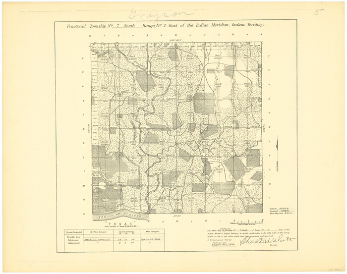 75212, Fractional Township No. 7 South Range No. 7 East of the Indian Meridian, Indian Territory, General Map Collection