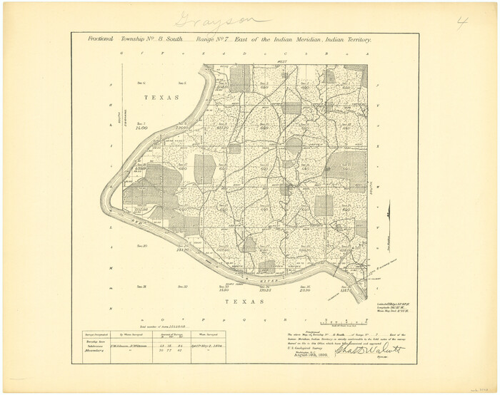 75213, Fractional Township No. 8 South Range No. 7 East of the Indian Meridian, Indian Territory, General Map Collection