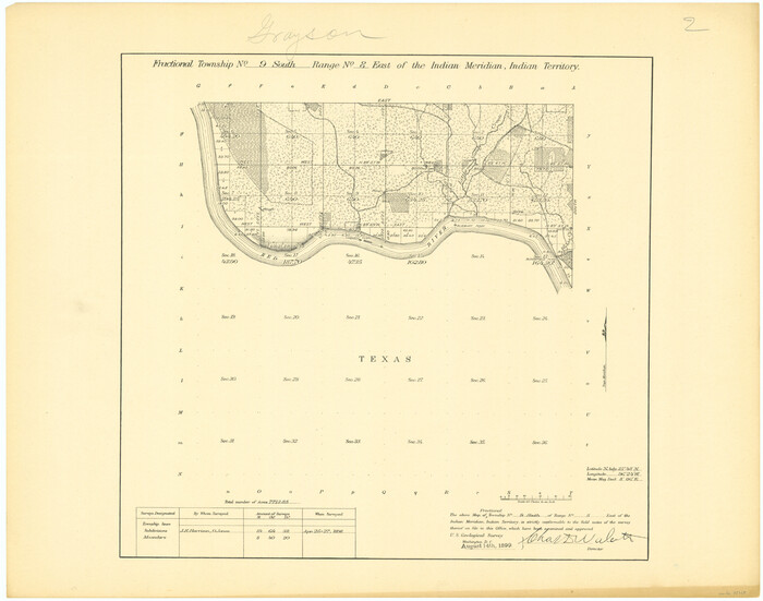 75215, Fractional Township No. 9 South Range No. 8 East of the Indian Meridian, Indian Territory, General Map Collection
