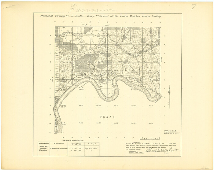 75219, Fractional Township No. 9 South Range No. 10 East of the Indian Meridian, Indian Territory, General Map Collection