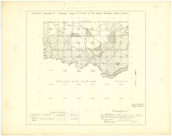 75222, Fractional Township No. 8 South Range No. 11 East of the Indian Meridian, Indian Territory, General Map Collection
