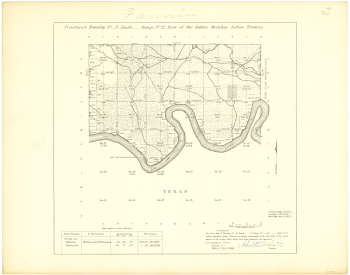 75223, Fractional Township No. 8 South Range No. 12 East of the Indian Meridian, Indian Territory, General Map Collection