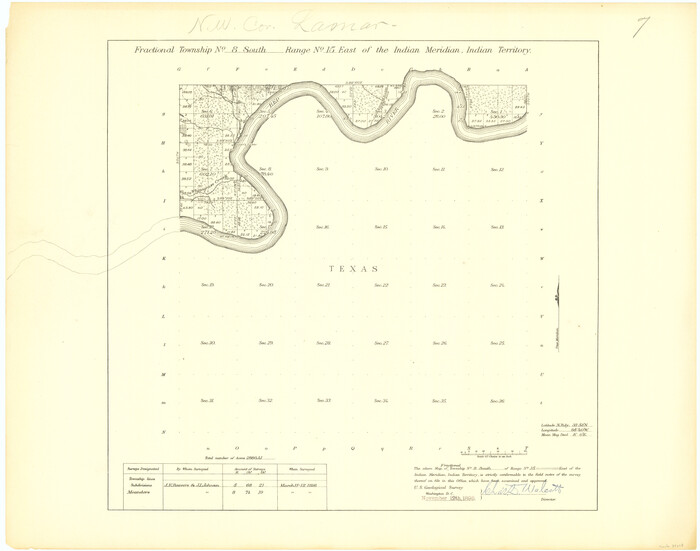 75227, Fractional Township No. 8 South Range No. 15 East of the Indian Meridian, Indian Territory, General Map Collection