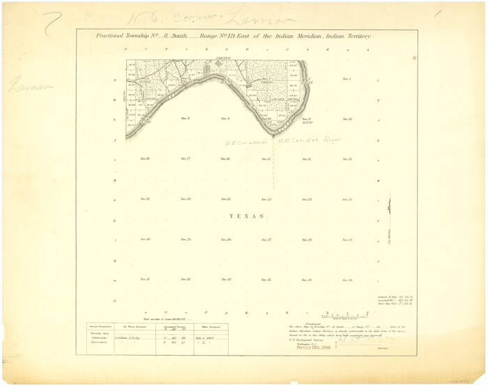75234, Fractional Township No. 8 South Range No. 19 East of the Indian Meridian, Indian Territory, General Map Collection