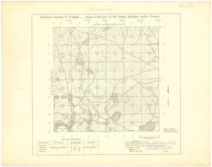 75243, Fractional Township No. 9 South Range No. 25 East of the Indian Meridian, Indian Territory, General Map Collection