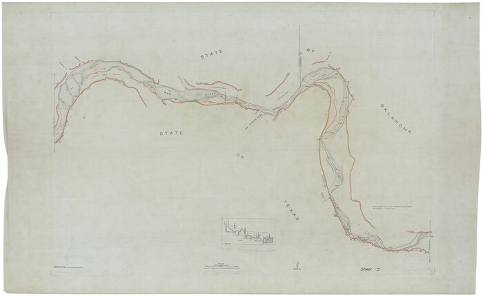 75278, In the Supreme Court of the United States, The State of Oklahoma, Complainant vs. The State of Texas, Defendant, The United States of America, Intervener, Red River Valley, Texas and Oklahoma Between the 98th and 100th Meridians in Five Sheets, 1921, General Map Collection