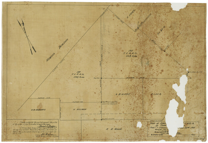75762, Map of surveys 189 & 190, T. C. R.R. Co. in Travis County, Texas, Maddox Collection