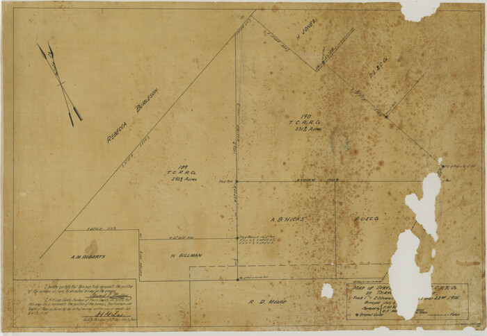 75762, Map of surveys 189 & 190, T. C. R.R. Co. in Travis County, Texas, Maddox Collection