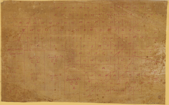 75770, [Office Sketch of County School Land surveys in Schleicher County, Texas], Maddox Collection