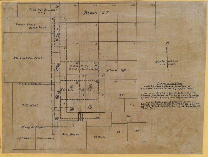 75778, [Surveying Sketch of Heirs of Wm Neil, J.J. Hall, Robert Sikes, et al in Hutchinson County, Texas], Maddox Collection
