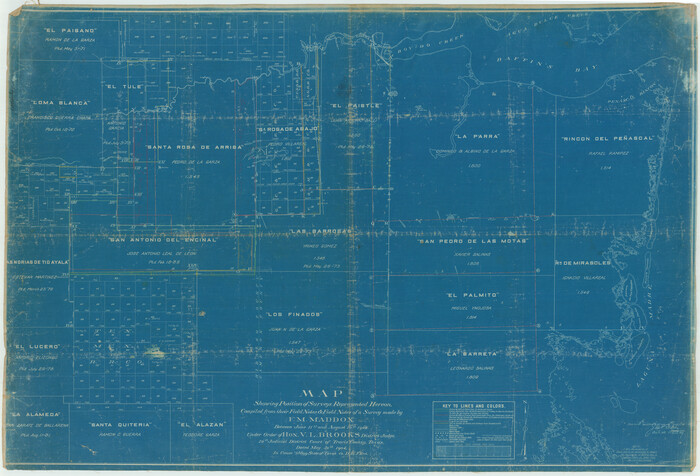 75809, Map Showing Position of Surveys Represented Hereon, Maddox Collection