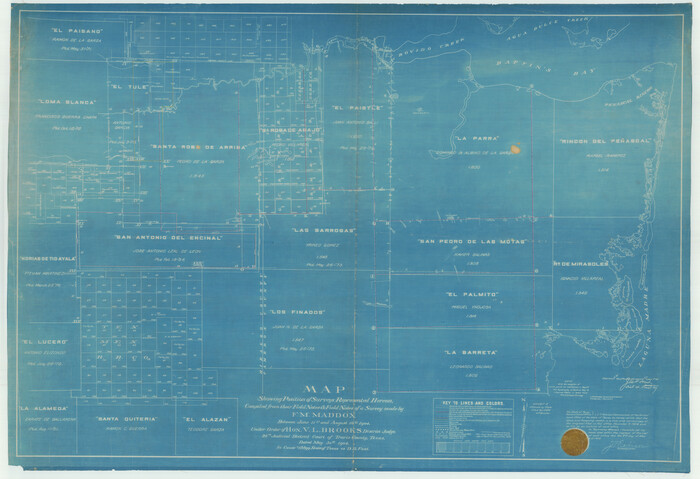 75810, Map Showing Position of Surveys Represented Hereon, Maddox Collection