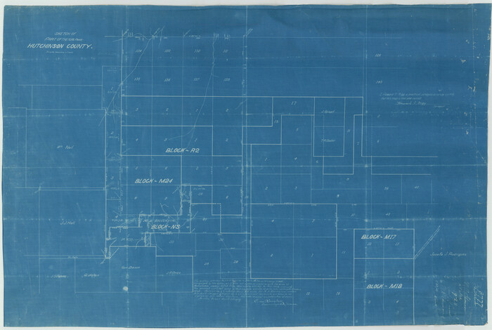 75816, Sketch of part of the NW part, Hutchinson County, Maddox Collection
