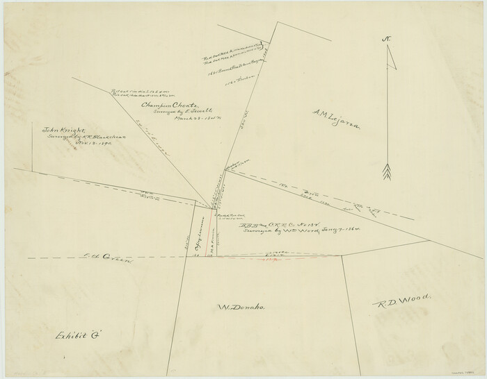 75822, [Surveying Sketch of John Knight, Champion Choate, A.M. Lejarza, et al in Hardin County, Texas - Exhibit "G"], Maddox Collection