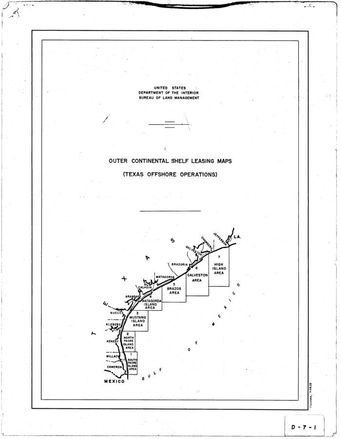 75833, Outer Continental Shelf Leasing Maps (Texas Offshore Operations), General Map Collection