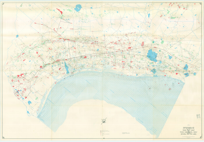 75902, Map of Texas Gulf Coast and Texas Continental Shelf showing Natural Gas Pipe Lines, General Map Collection