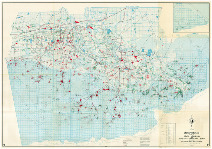 75906, Map of South Louisiana and Louisiana Continental Shelf showing Natural Gas Pipe Lines, General Map Collection