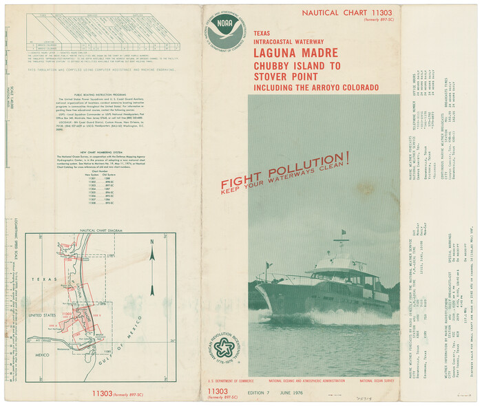 75914, [Folder for] Nautical Chart 11303: Texas Intracoastal Waterway, Laguna Madre, Chubby Island to Stover Point including the Arroyo Colorado, General Map Collection

