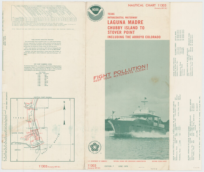 75914, [Folder for] Nautical Chart 11303: Texas Intracoastal Waterway, Laguna Madre, Chubby Island to Stover Point including the Arroyo Colorado, General Map Collection