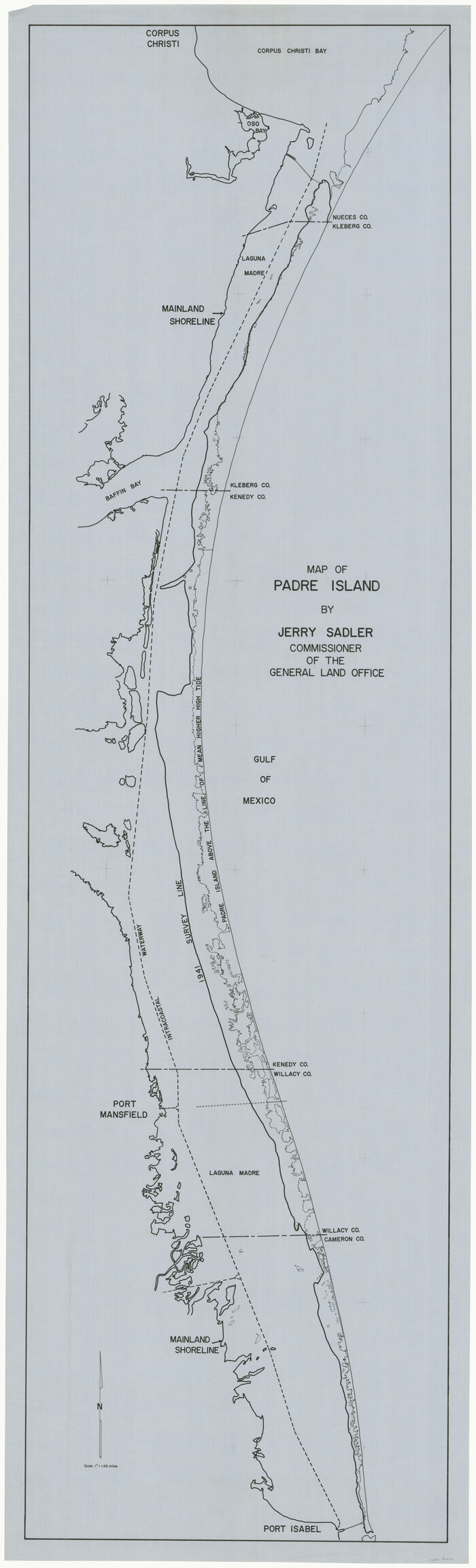 76020, Map of Padre Island, General Map Collection
