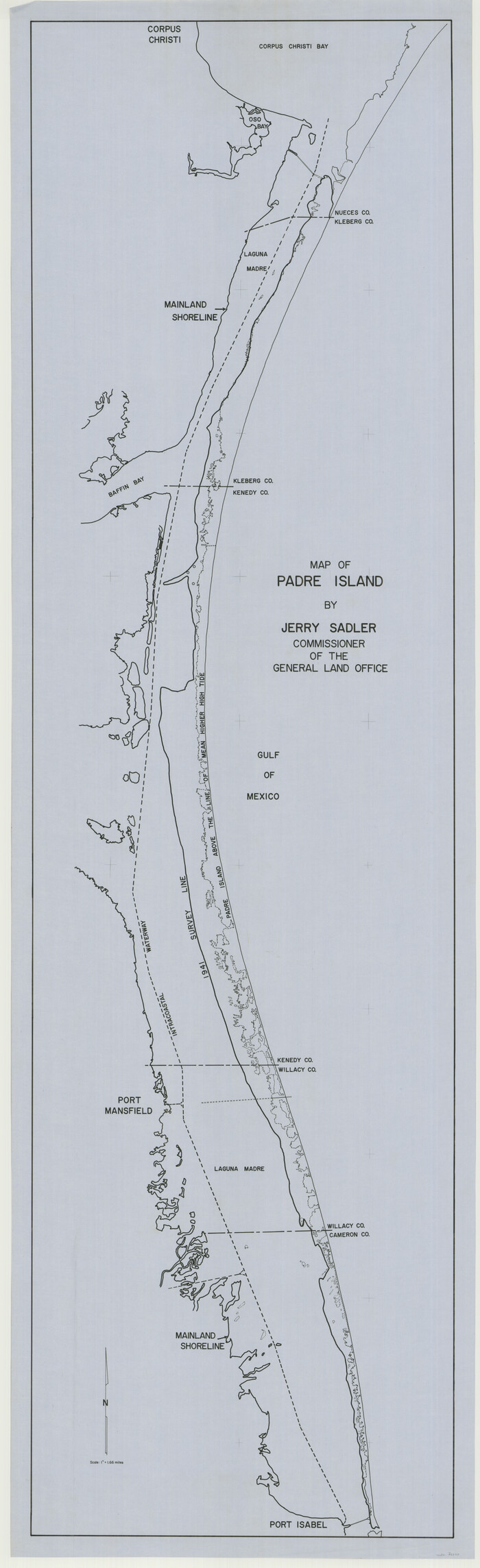 76020, Map of Padre Island, General Map Collection