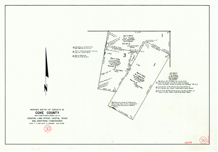 76064, Coke County Working Sketch 30, General Map Collection