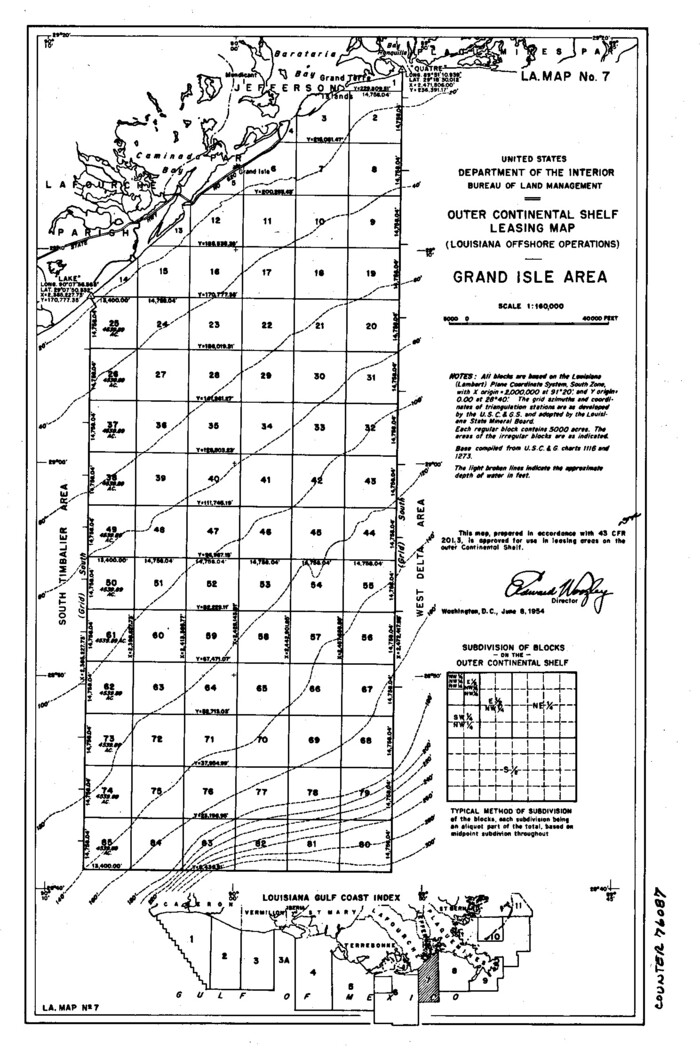 76087, Outer Continental Shelf Leasing Maps (Louisiana Offshore Operations), General Map Collection