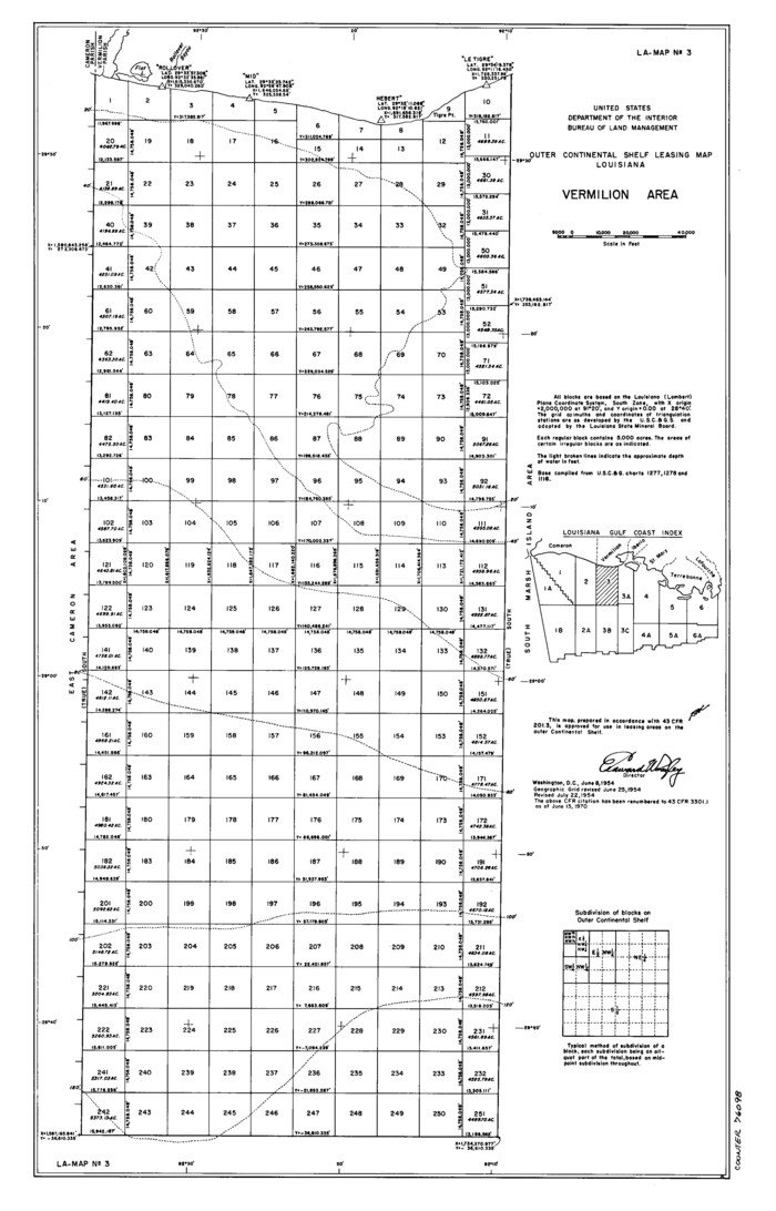 76098, Outer Continental Shelf Leasing Maps (Louisiana Offshore Operations), General Map Collection