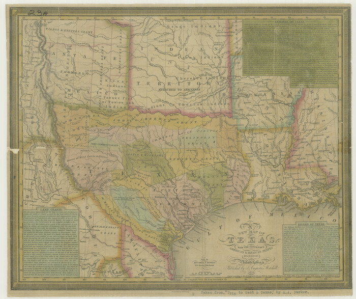 76185, A New Map of Texas with the Contiguous American & Mexican States, Texas State Library and Archives