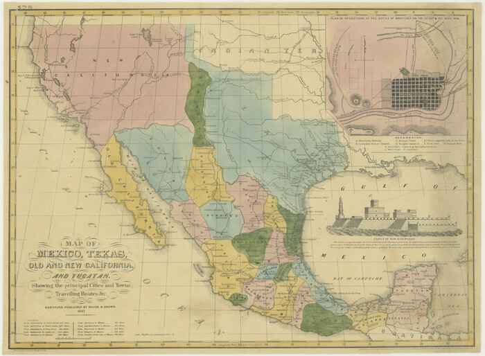 76191, Map of Mexico, Texas, Old and New California, and Yucatan, Texas State Library and Archives