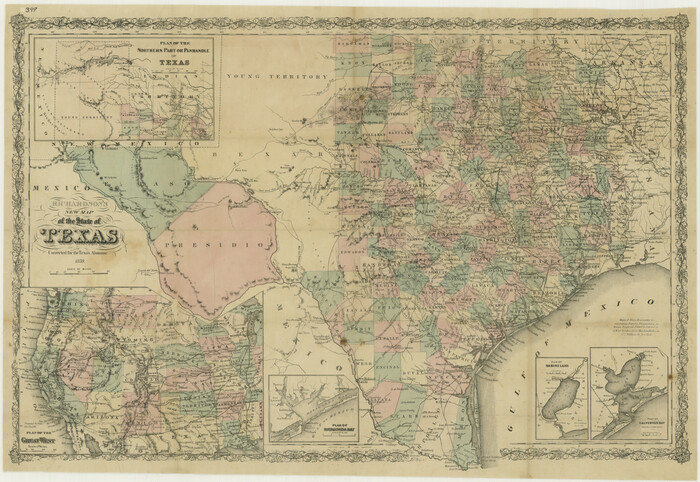 76192, Richardson's New Map of the State of Texas Corrected for the Texas Almanac, Texas State Library and Archives