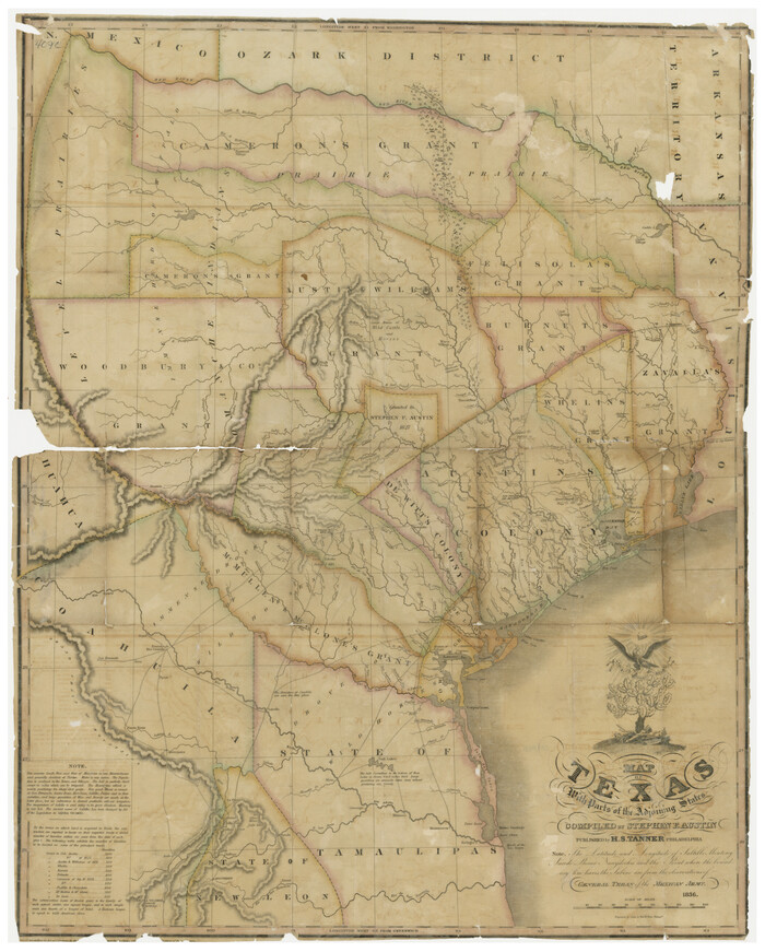 76193, Map of Texas with Parts of the Adjoining States, Texas State Library and Archives