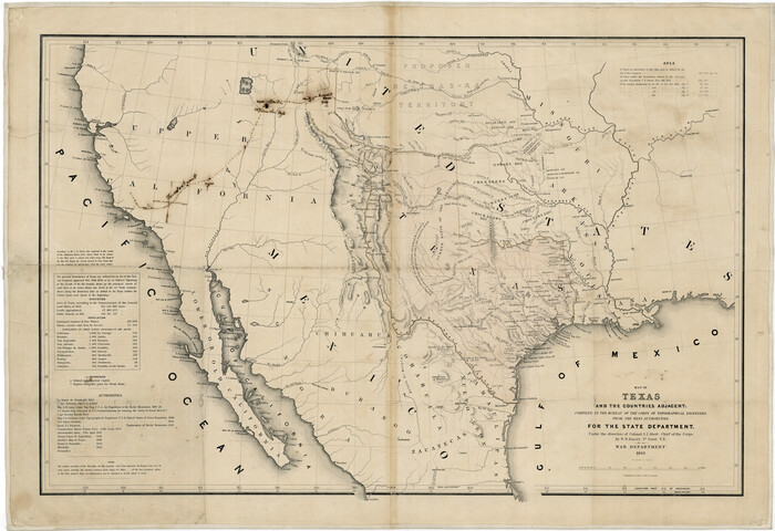 76197, Map of Texas and the Countries Adjacent compiled in the Bureau of the Corps of Topographical Engineers from the Best Authorities, Texas State Library and Archives