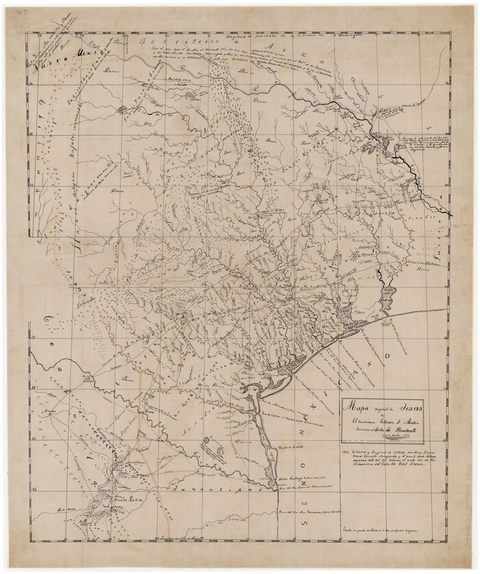 76201, Mapa Original de Texas por El Ciudadano Estevan F. Austin Presentado al Exmo. Sr. Presidente por su autor 1829, Texas State Library and Archives