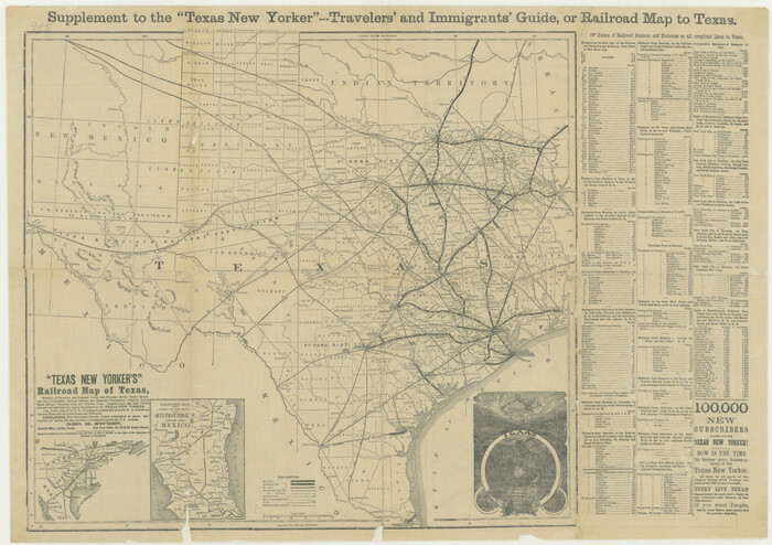 76210, "Texas New Yorker's" Railroad Map of Texas, Texas State Library and Archives