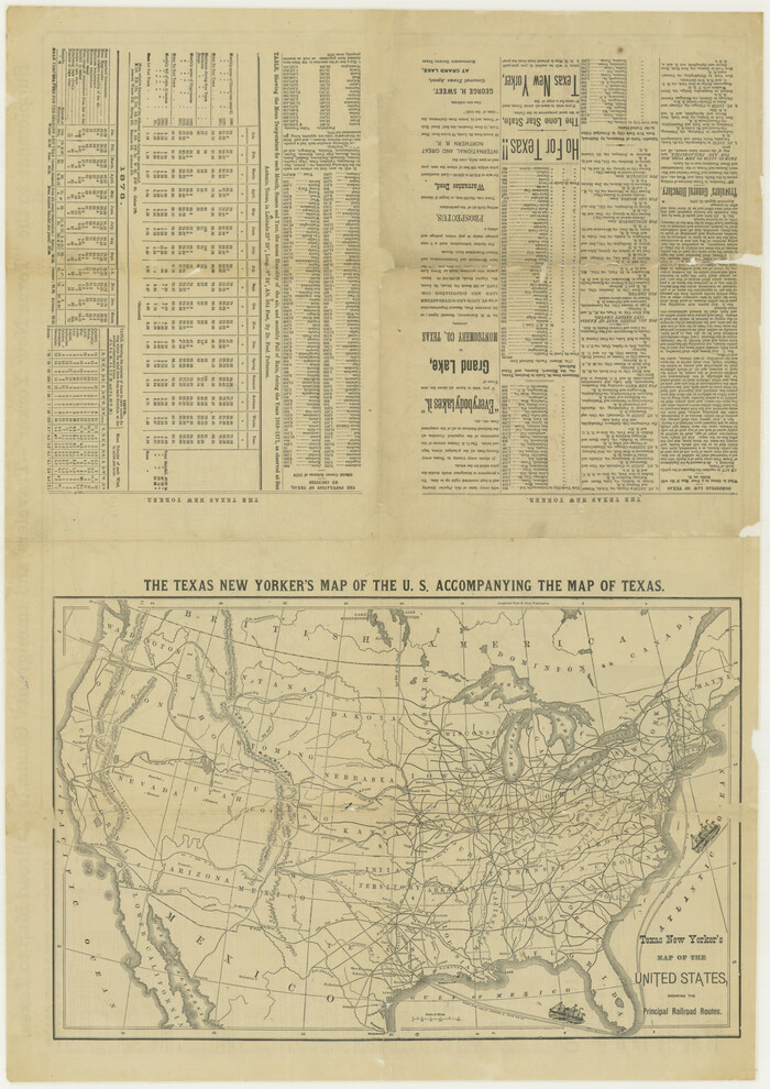 76211, The Texas New Yorker's Map of the U. S. Accompanying the Map of Texas, Texas State Library and Archives