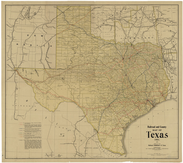 76213, Railroad and County Map of Texas, Texas State Library and Archives