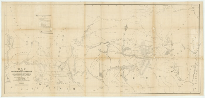 76219, Map of the Country Between the Frontiers of Arkansas and New Mexico embracing the section explored in 1849, 51, and 52, Texas State Library and Archives